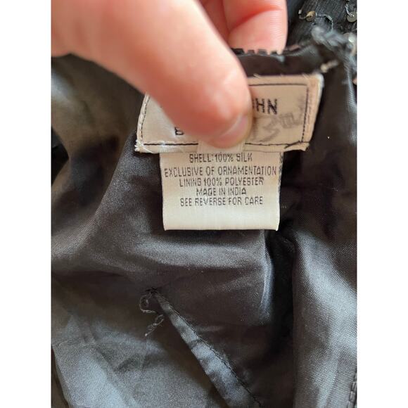 Mark & John by B2 Black Beaded Silk Cocktail Dress - Picture 9 of 9